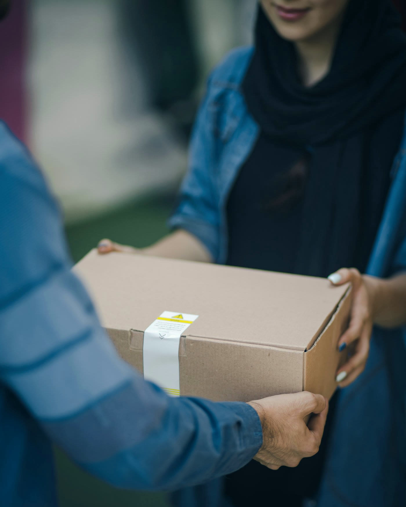 A parcel handed over to a customer